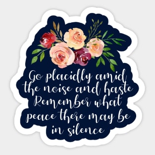 Desiderata Poem on Peace and Calm Sticker